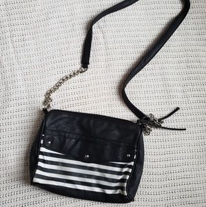 Black and white crossbody purse
